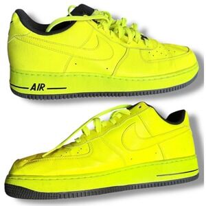 Nike Air Force 1 Low Volt neon Yellow Leather Men Sz 12 488298-703 AUTHENTIC AF1